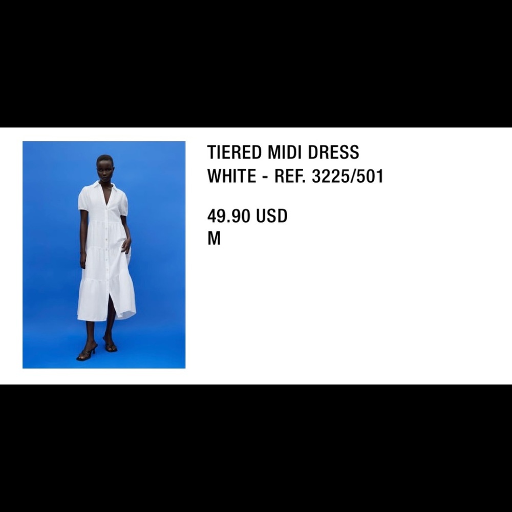 Zara white midi dress